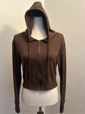 📦 Chrome Riot Brown Cropped Hoodie Size XS